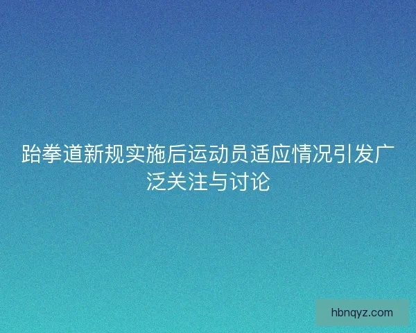 跆拳道新规实施后运动员适应情况引发广泛关注与讨论