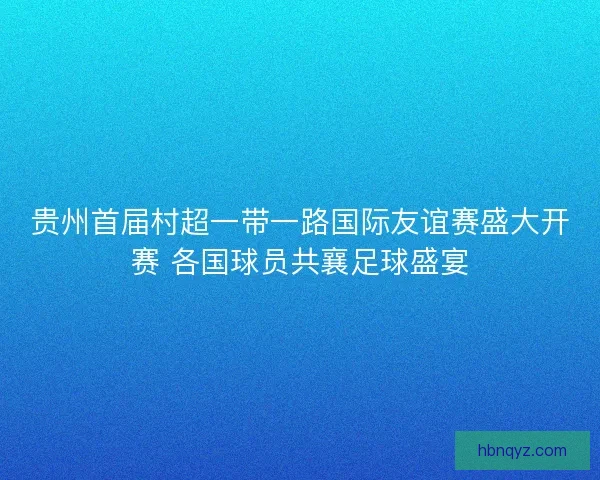 贵州首届村超一带一路国际友谊赛盛大开赛 各国球员共襄足球盛宴 贵州首届村超一带一路国际友谊赛盛大开赛 各国球员共襄足球盛宴